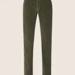 Bard Regular-Slim 5 Pocket Pants in Dark Green Stretch Corduroy