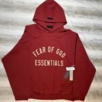 Fear of God Men’s Burgundy and Red Hoodie