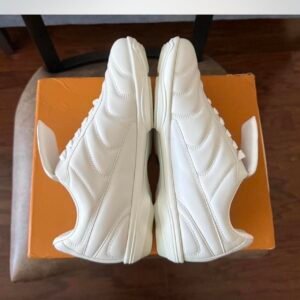 Louis Vuitton Women's White and Cream Trainers - Image 3