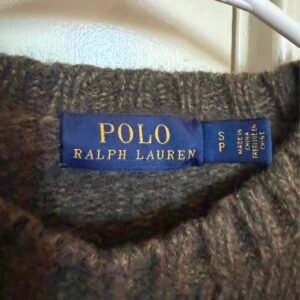 Polo Ralph Lauren Women's Khaki and Green Jumper - Image 3