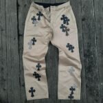Chrome Hearts Men’s Tan and Blue Jeans
