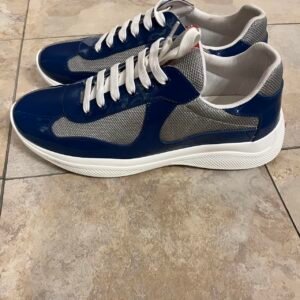Prada Men's Blue and Navy Trainers - Image 1