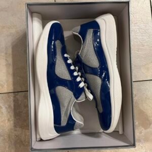 Prada Men's Blue and Navy Trainers - Image 6