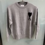AMI Paris Men’s Grey and Black Jumper