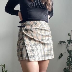 Burberry Women's Tan and Cream Skirt - Image 1