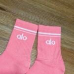 Alo Yoga Women’s White and Pink Socks