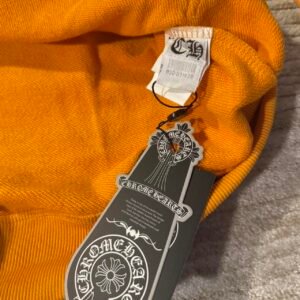 Men's Orange and White Hoodie - Image 7