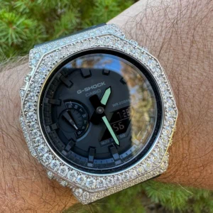 MOISSANITE Real 925 Silver Iced Casio G Shock GA-2100 Hip Hop Watch & Extras - Image 3