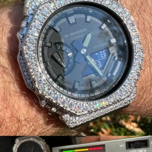 MOISSANITE Real 925 Silver Iced Casio G Shock GA-2100 Hip Hop Watch & Extras - Image 10