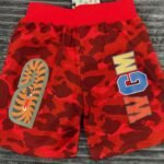 BAPE red camo shorts