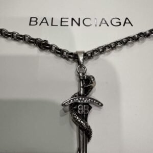 Balenciaga BB Icon Gourmette Bracelet Antique Silver - Image 2