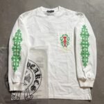 Chrome Hearts White Longsleeve Shirt Colored Dagger Floral Sleeve
